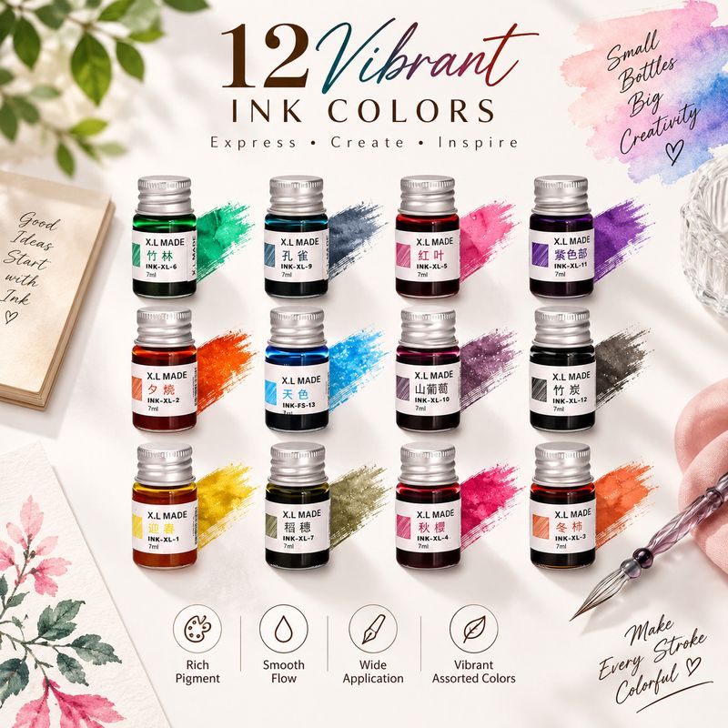 Adoere Dip Pen Calligraphy Set (Pack of 12, Multicolor) - Image 7