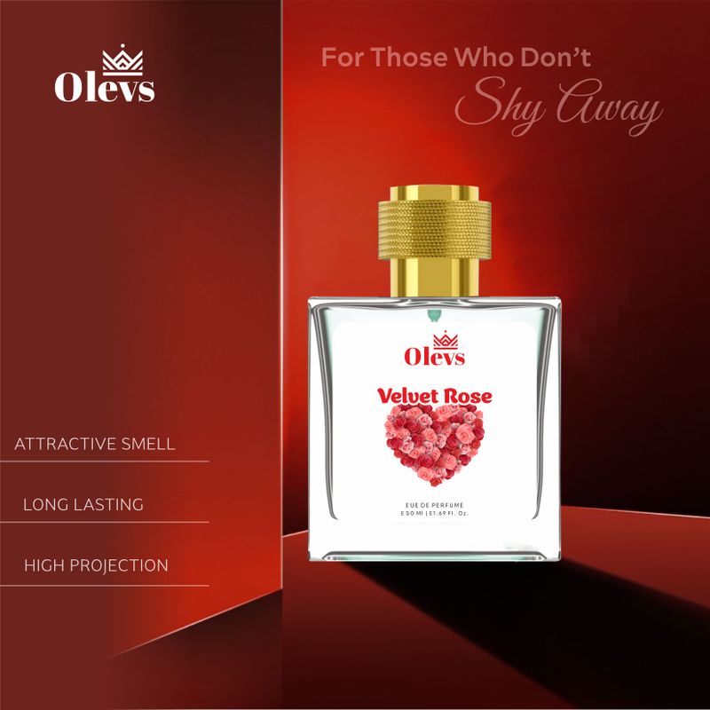 OLEVS perfume velvet rose long lasting unisex Eau de Parfum - 50 ml (For Men & Women) - Image 6