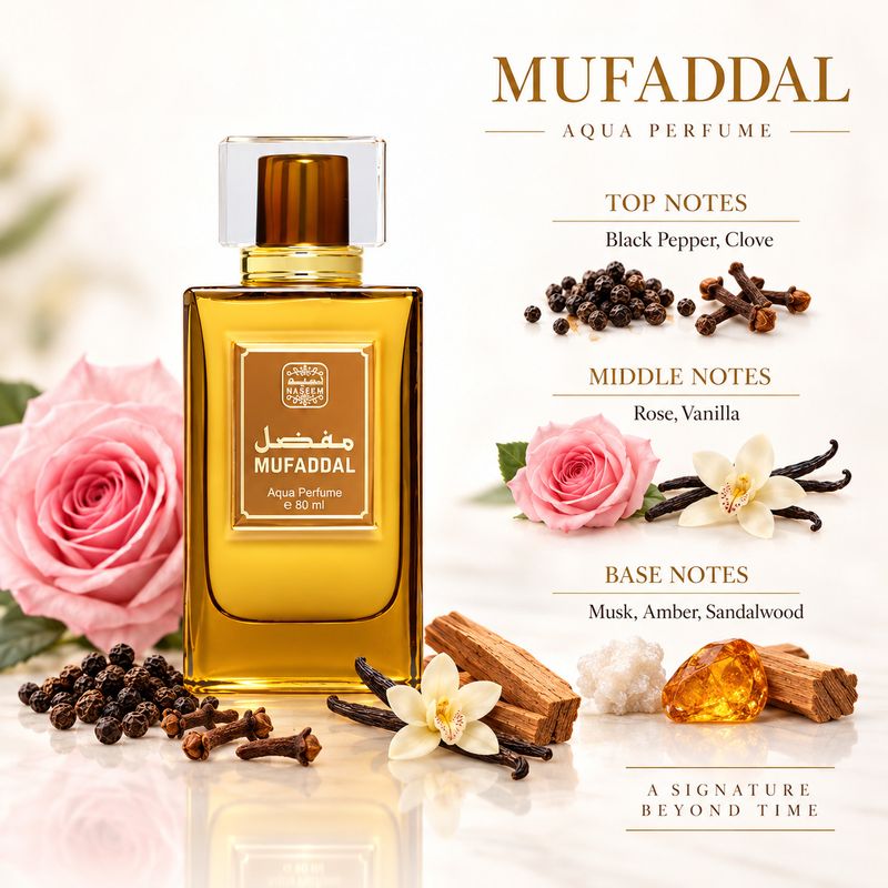 Naseem Mufaddal Aqua Parfum Alcohol-Free Eau de Parfum 80ml - Image 5