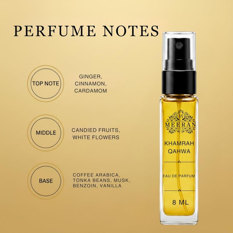 MEERAN Khamrah Qahwa (8ML) | Decented From Original Bottle Eau de Parfum - 8 ml (For Men & Women) - Image 7