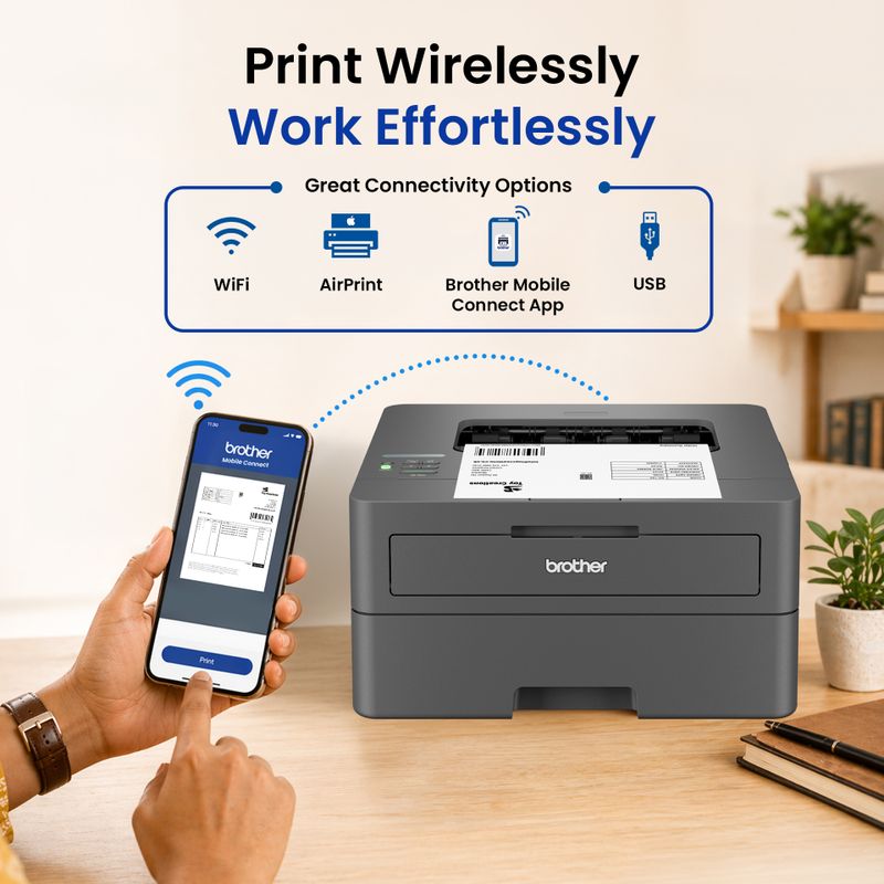 Brother HL-L2440DW WiFi Monochrome Laser Printer, Auto Duplex - Image 7