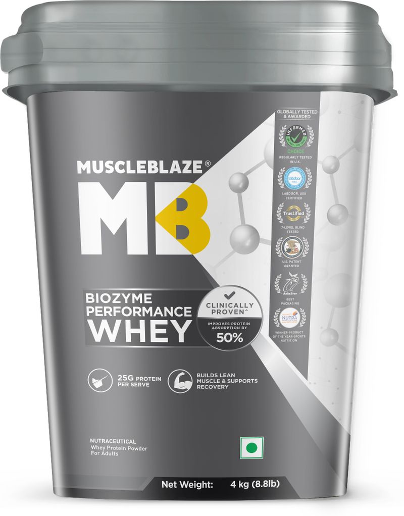 MUSCLEBLAZE Biozyme Performance Whey Protein Powder, 25g Protein Per Scoop Whey Protein (4 kg, Blue Tokai Coffee Flavor) - Image 5