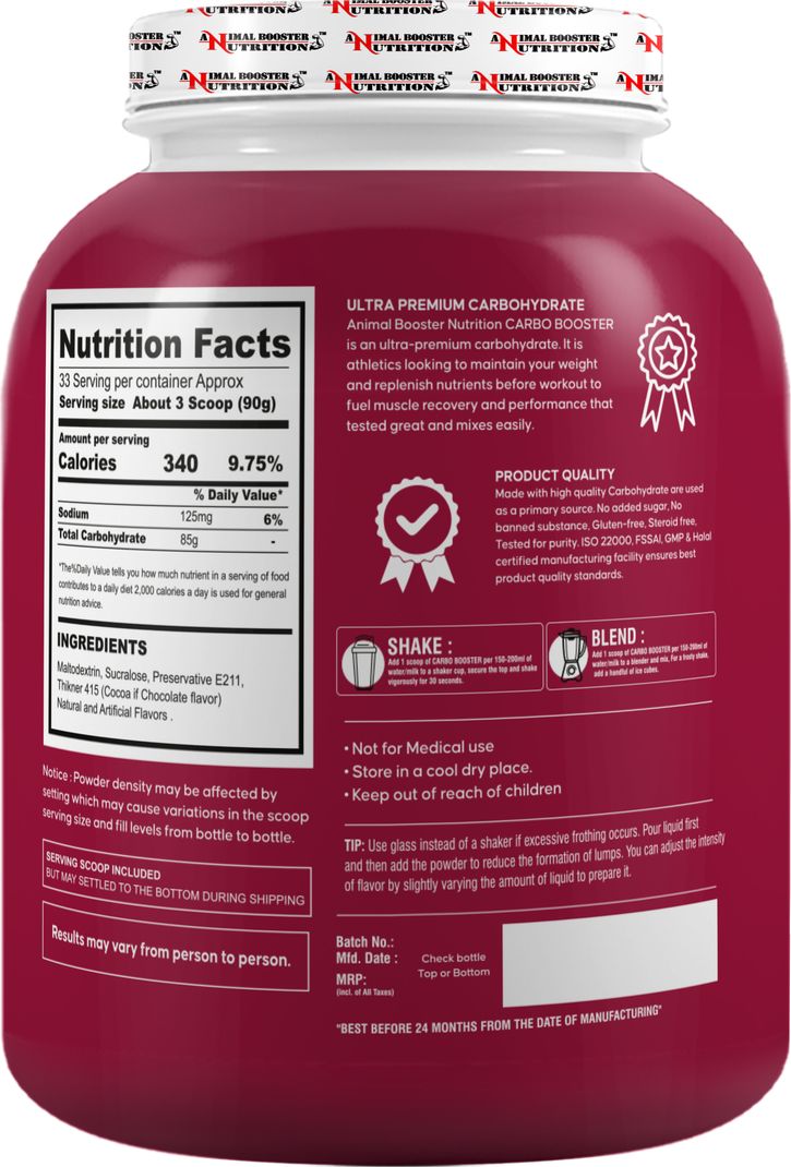 Animal Booster Nutrition Carbo Booster 3kg Chocolate - Image 8
