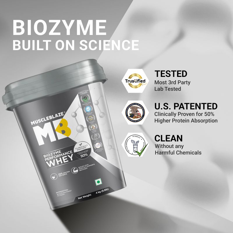 MUSCLEBLAZE Biozyme Performance Whey Protein Powder, 25g Protein Per Scoop Whey Protein (4 kg, Blue Tokai Coffee Flavor) - Image 7