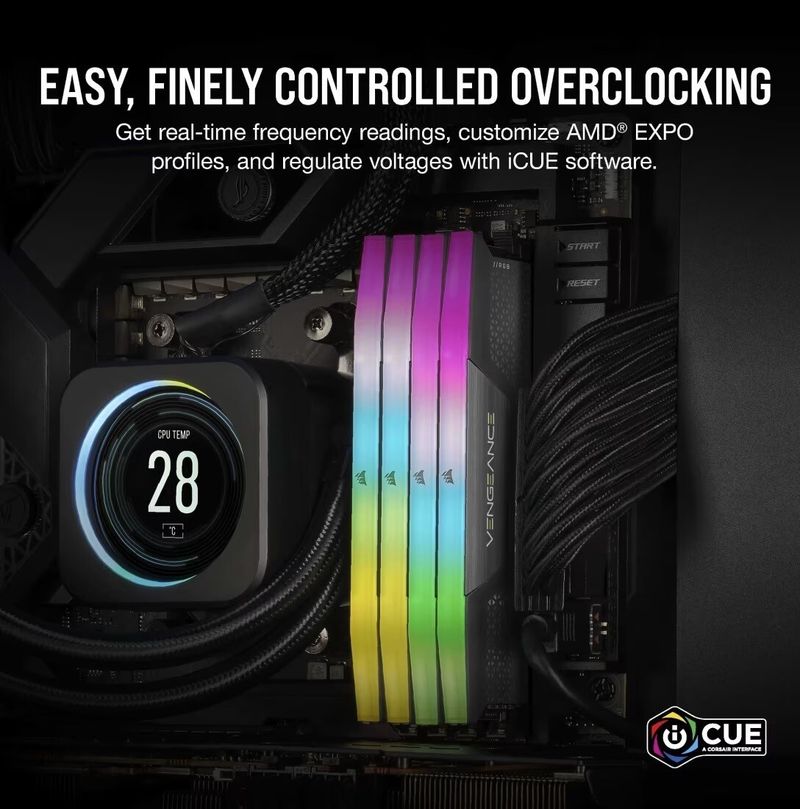 Corsair VENGEANCE RGB DDR5 16GB (1x16GB) Black - Image 4