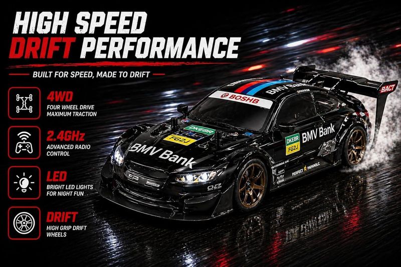Mini Magic 4X4 RC Drift Car for Adults (Black) - Image 7