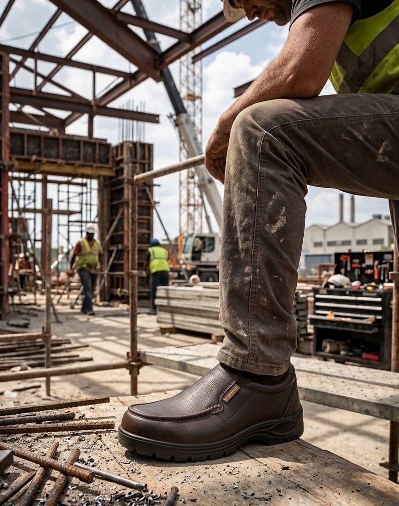 FROSINO Steel Toe Synthetic Leather Safety Shoe (Brown, S1, Size 7) - Image 7