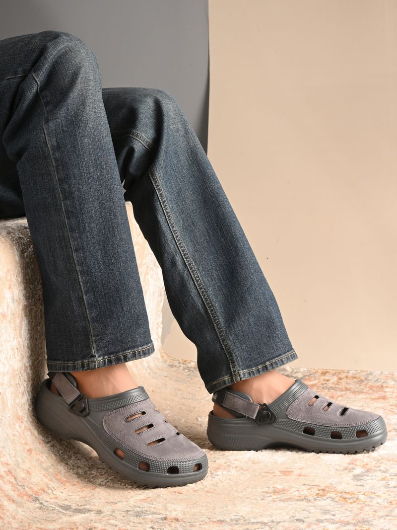 Doctor Health Super Soft Men Clogs Sandal (Grey, 7) - Image 7