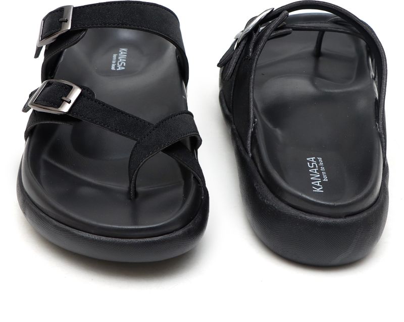 KANASA Men Sandal (Black , 8) - Image 8