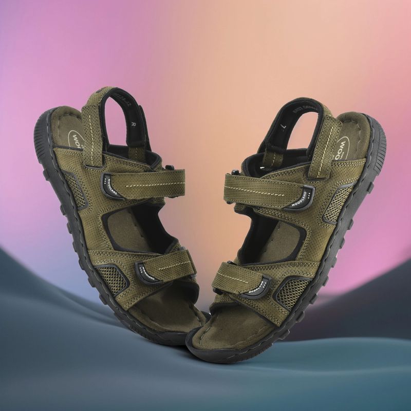 WOODLAND Men Outdoor Comfortable Lightweight Everyday Use Casual Sandal (Olive , 9) - Image 7
