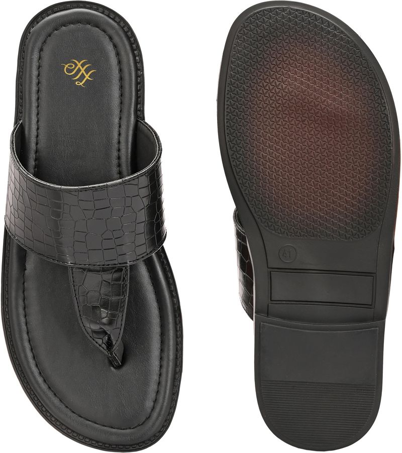 House of Pataudi Men Sandal (Black, 7) - Image 8