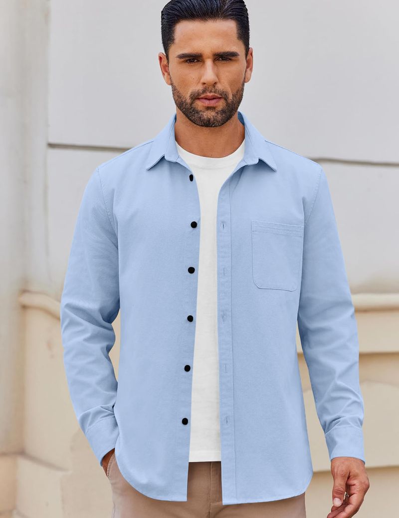 bellstone Men Relaxed Fit Solid Spread Collar Casual Shirt - Image 7