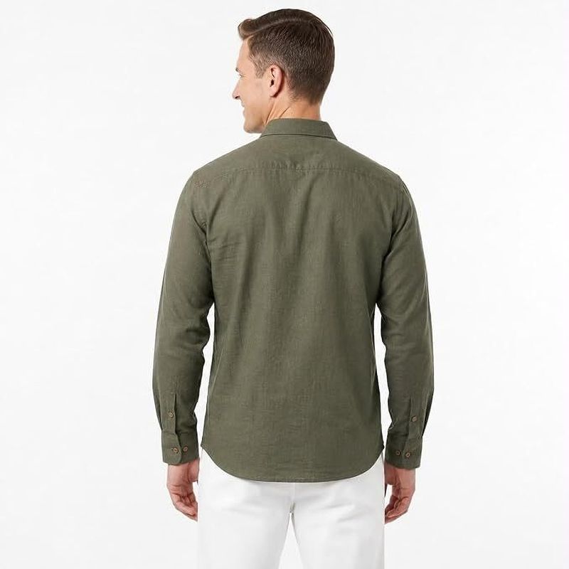 Ramya Vastram Men Regular Fit Solid Spread Collar Casual Shirt - Image 6
