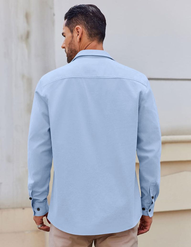 bellstone Men Relaxed Fit Solid Spread Collar Casual Shirt - Image 6