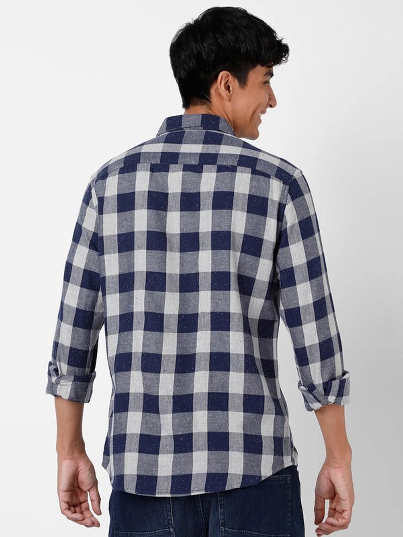balino Men Regular Fit Checkered Casual Shirt - Image 5