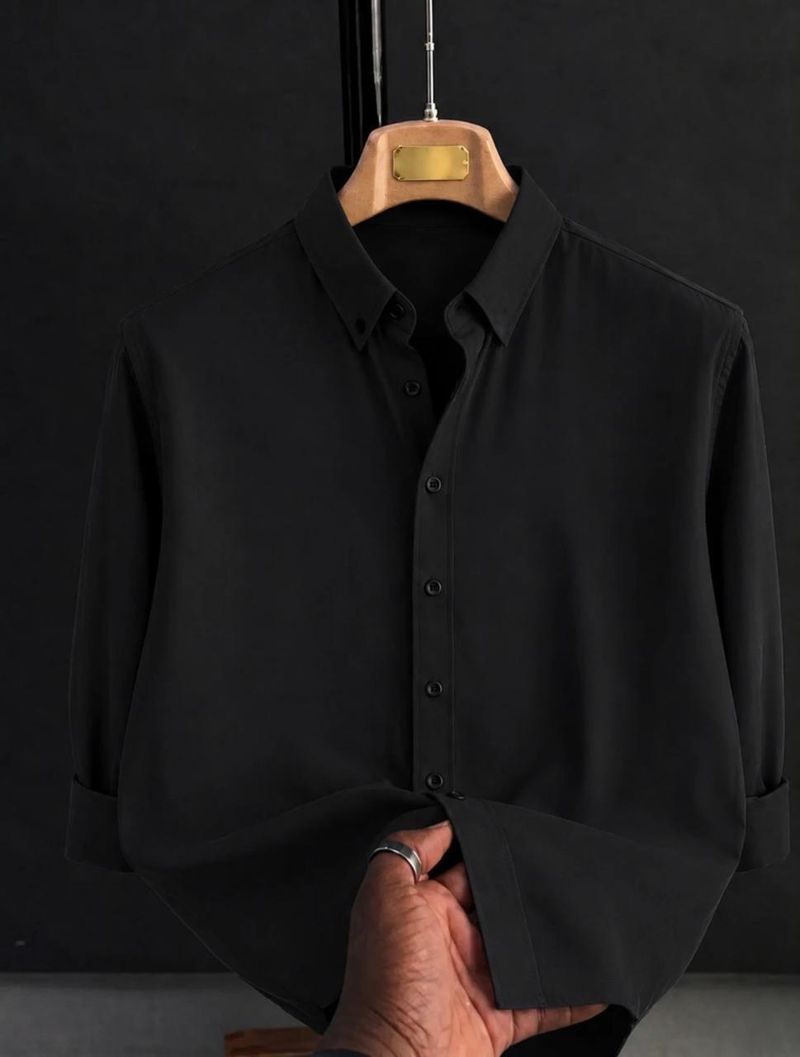 JACKBELLA Men Regular Fit Solid Button Down Casual Shirt - Image 5