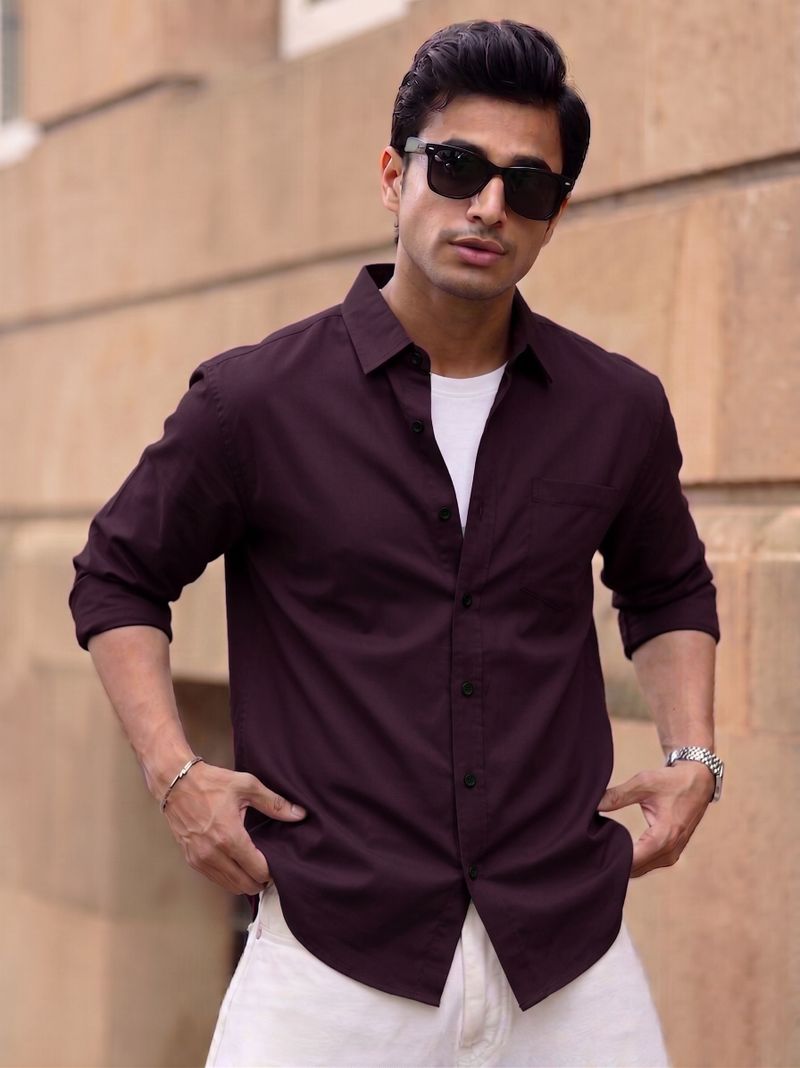 Virastix Men Regular Fit Solid Spread Collar Casual Shirt - Image 6