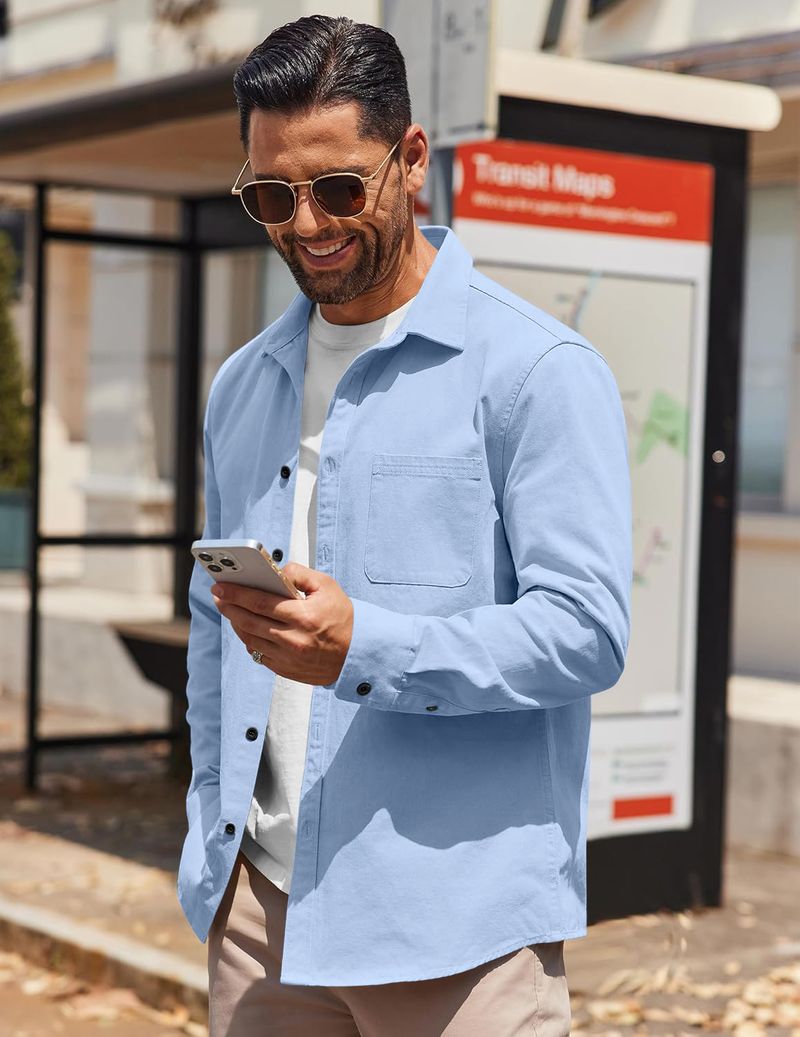 bellstone Men Relaxed Fit Solid Spread Collar Casual Shirt - Image 8
