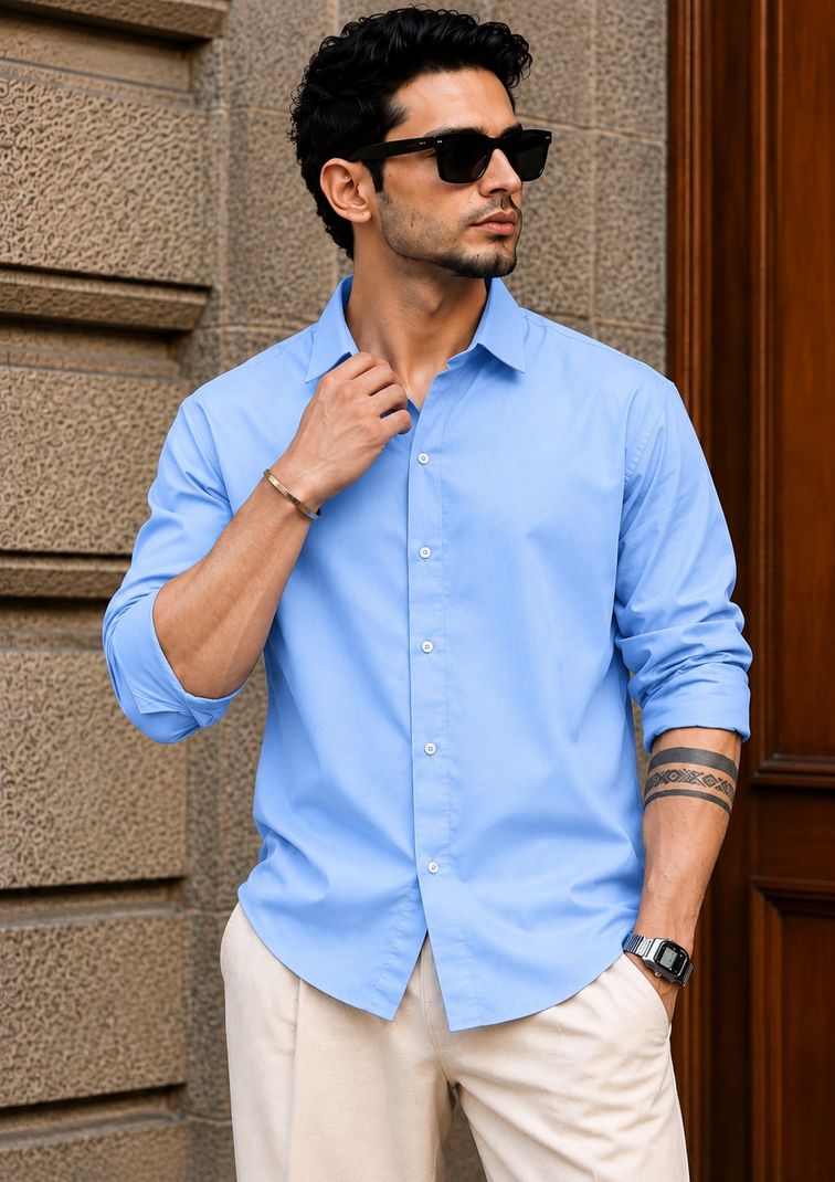 ZENVAR Men Regular Fit Solid Spread Collar Casual Shirt - Image 7