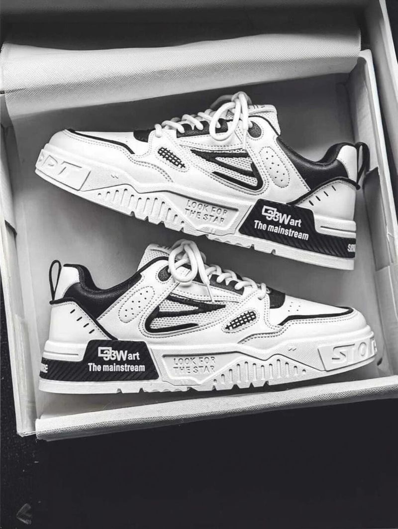 tigonis WHITE SHOES PREMIUM QUALITY SNEAKERS Sneakers For Men (White, Black , 8) - Image 2