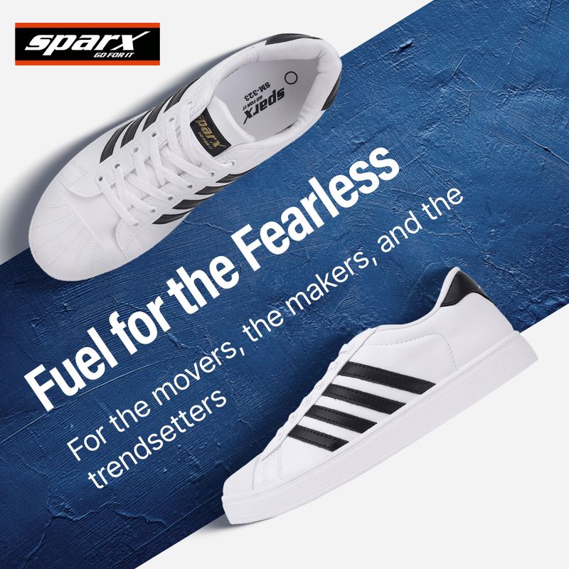 Sparx Sneakers for Men, White, Size 9 - Image 5