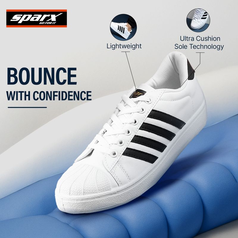 Sparx Sneakers for Men, White, Size 9 - Image 6