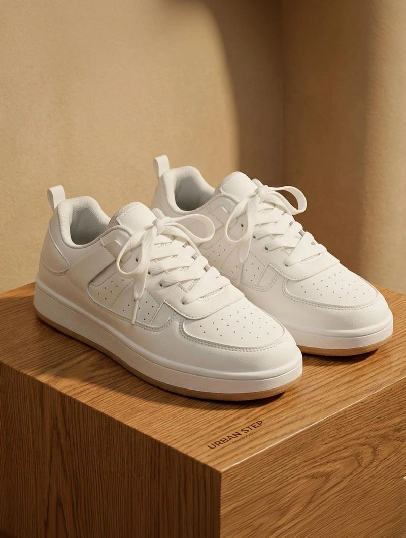 AMIFAA Men's Casual Sneakers, White, Size 9 - Image 5