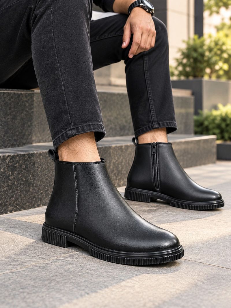 ERIX Chelsea Boots for Men, Black, Size 7 - Image 5