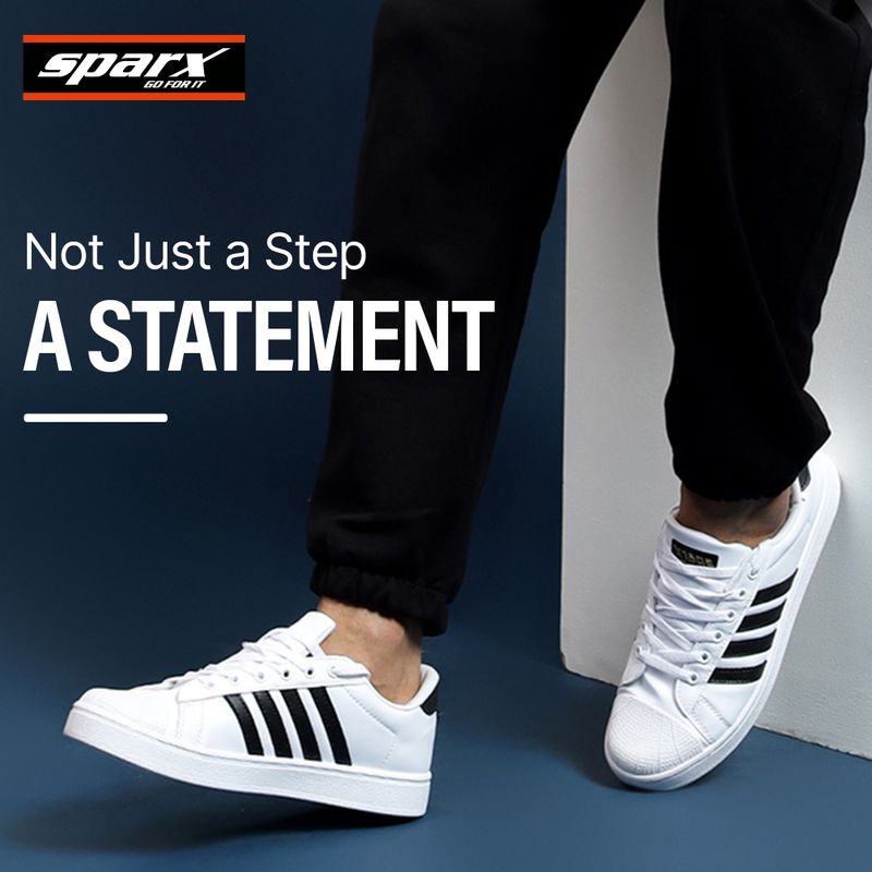 Sparx Sneakers for Men, White, Size 9 - Image 4