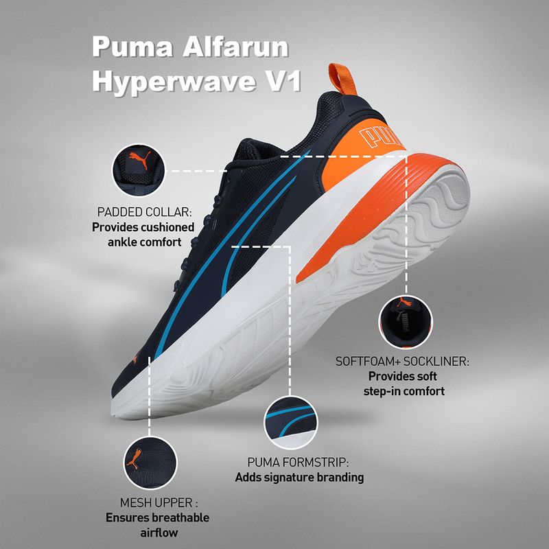 PUMA Alfarun Hyperwave V1 Sneakers For Men (Blue , 8) - Image 5