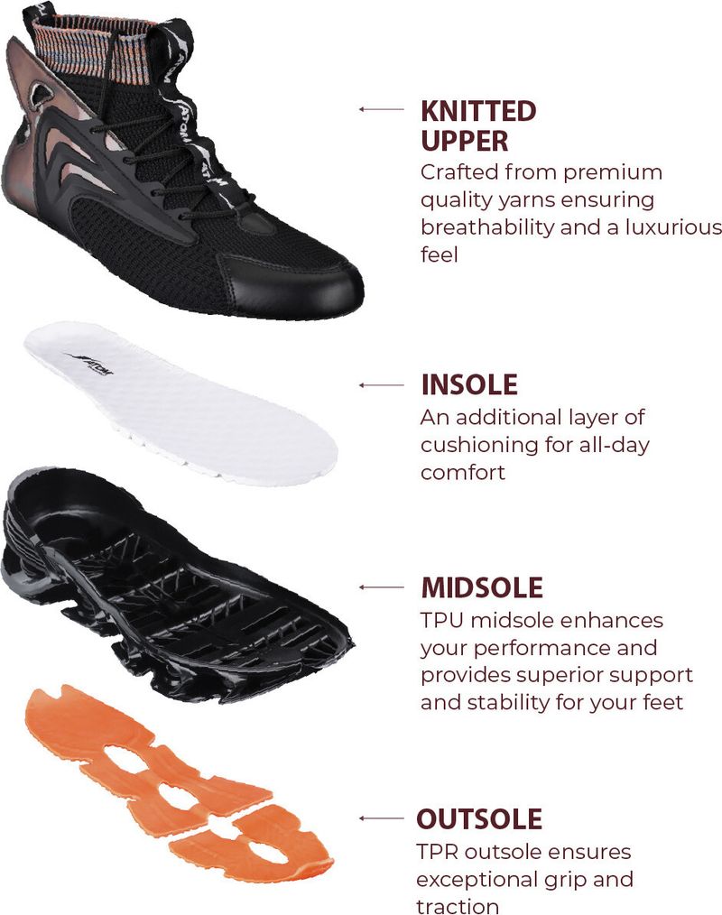 ATOM Spring Edge Alpha 1 Sneakers for Men (Black, Size 9) - Image 7