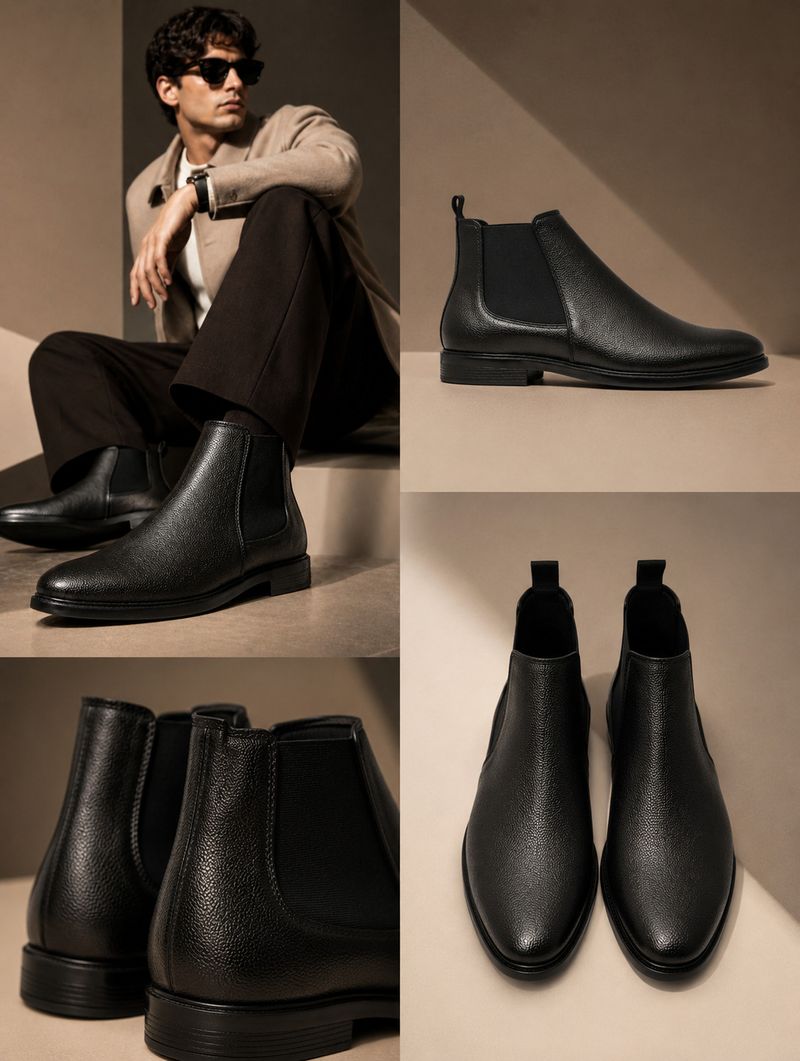 mercy Menâs Fashion Chelsea Boots | Durable Sole | Premium Formal Casual Footwear For Men (Black , 7) - Image 7