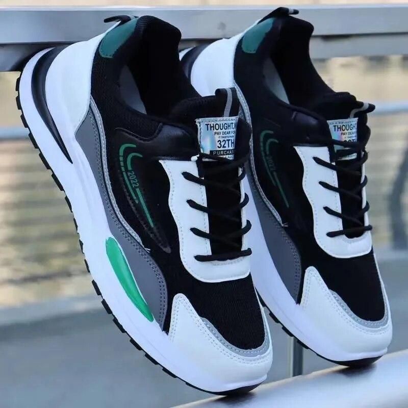 Zsyto Sneakers For Men (Green, Grey, Black , 8) - Image 5