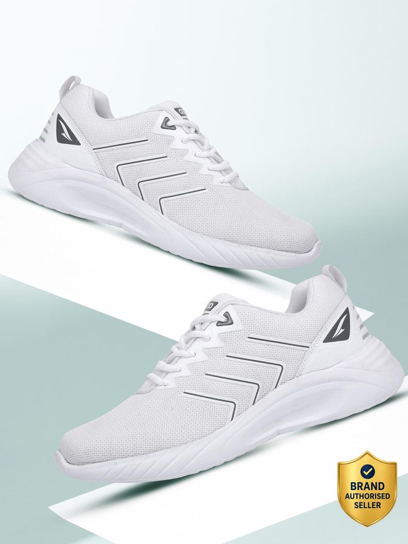 Asian Battle-05 Running Shoes for Men (White, Grey, 9) - Image 5