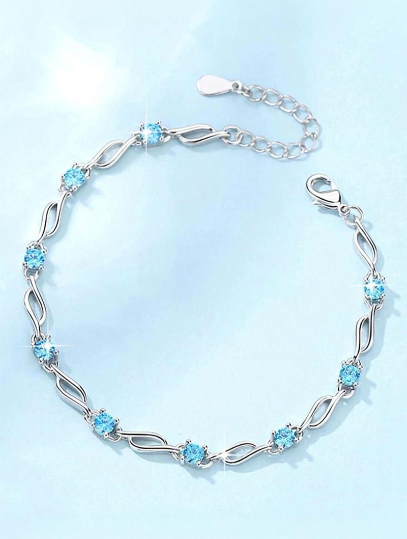 White Chimes Silver, Sterling Silver, Alloy Emerald, Zircon Sterling Silver Charm Bracelet - Image 5
