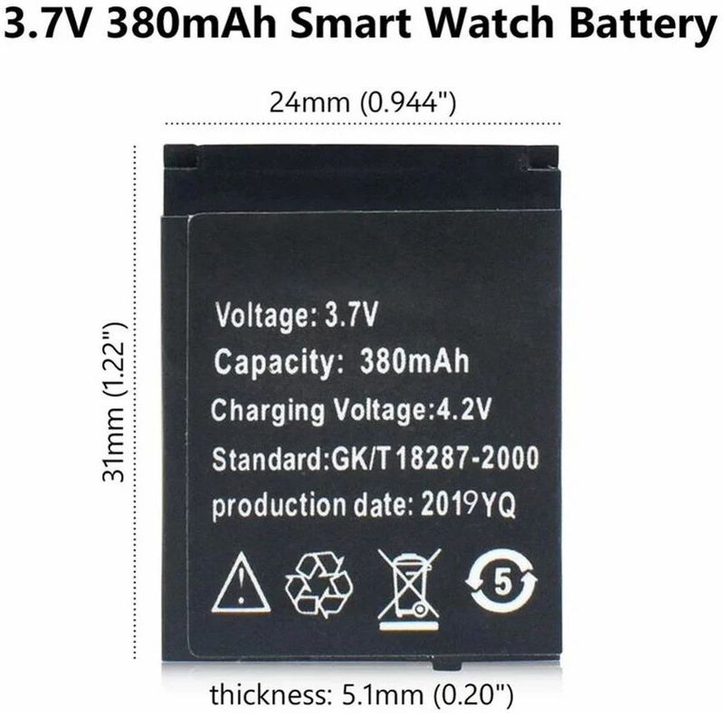 4uonly LQ-S1 Smart Watch 380mAh Battery - Image 6