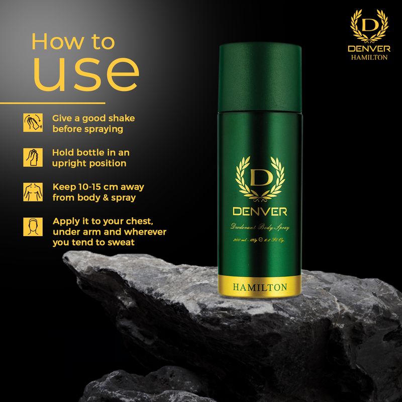 DENVER Hamilton 180 ml & Champ 180 ml Body Spray - For Men (360 ml, Pack of 2) - Image 6