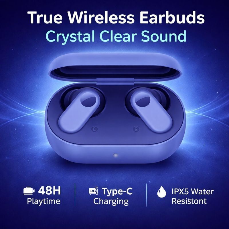 NDHD True Wireless Earbuds Cord 2 CE with Mic, 12.4mm Drivers, Blue - Image 6