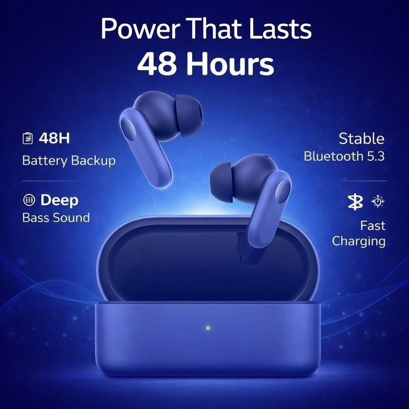 NDHD True Wireless Earbuds Cord 2 CE with Mic, 12.4mm Drivers, Blue - Image 4