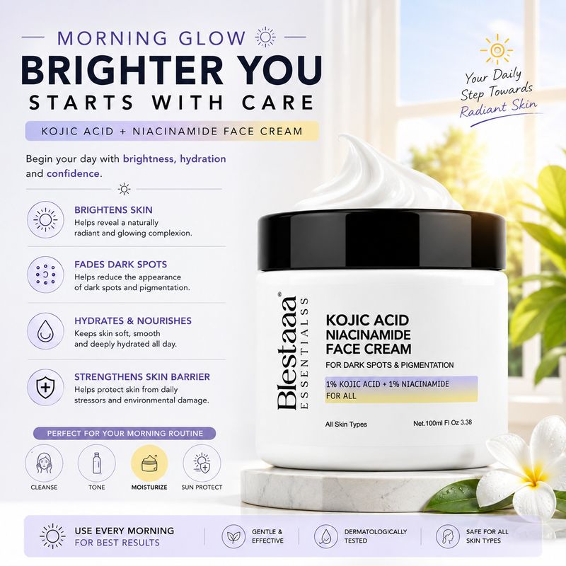 blestaaa essentialss Kojic Acid Niacinamide Face Cream 100 ml - Image 7