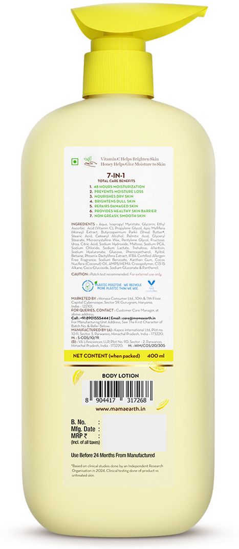 Mamaearth Daily Glow Body Lotion Vitamin C & Honey 400ml - Image 7