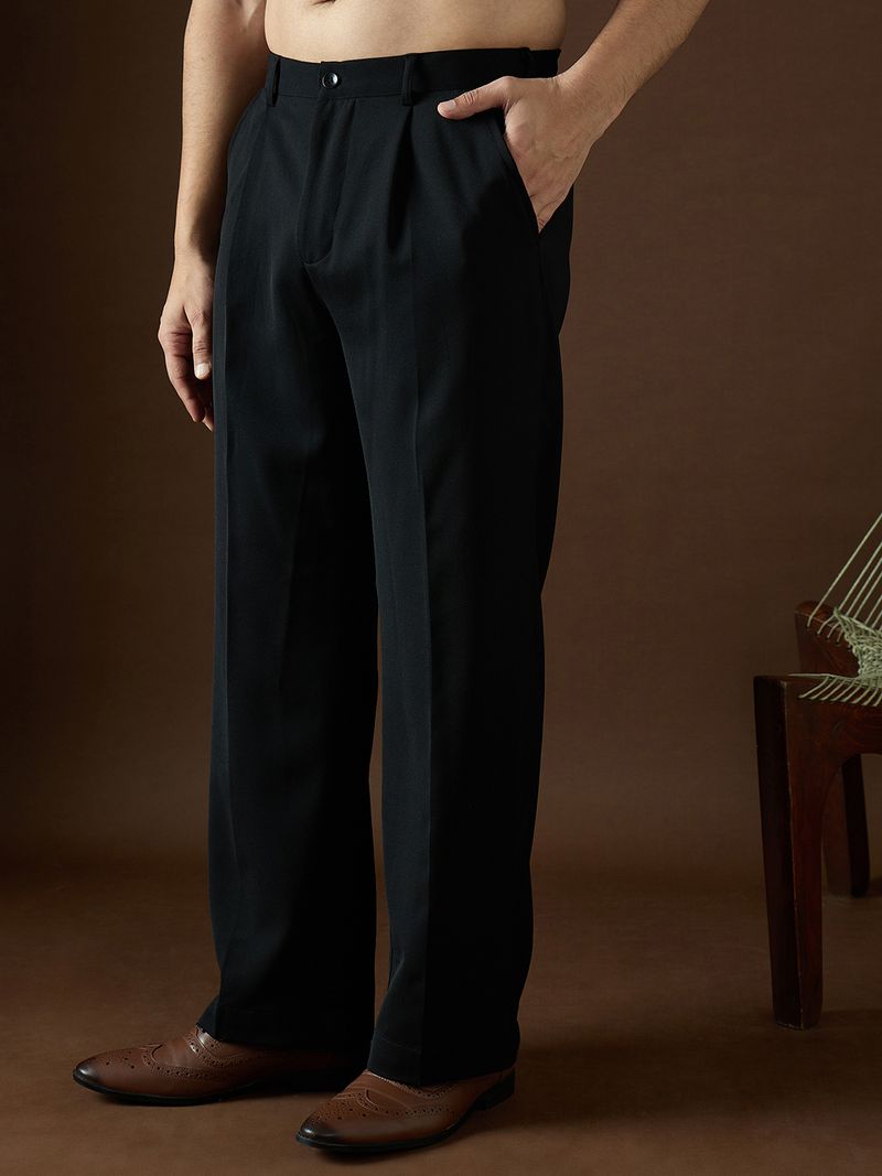 Ethnic Bay Men Black Modal Solid Regular Korean Pant Pyjama - Image 8