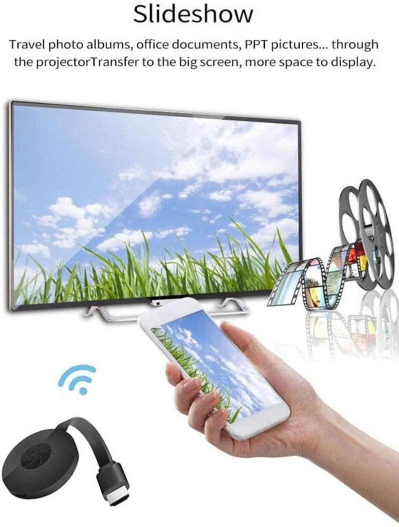 Clairbell J27_Chromecast Wireless Media Streaming: Chrome Cast HDMI Dongle Media Streaming Device (Black) - Image 5