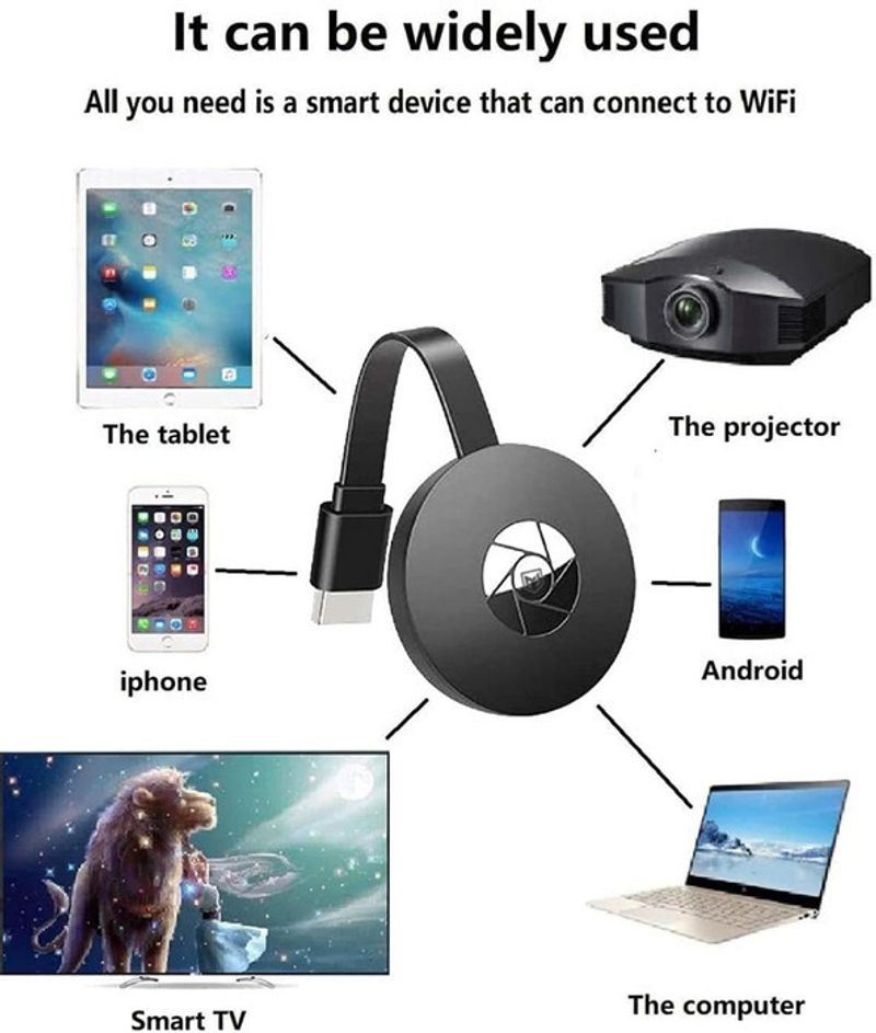 Clairbell J27_Chromecast Wireless Media Streaming: Chrome Cast HDMI Dongle Media Streaming Device (Black) - Image 4
