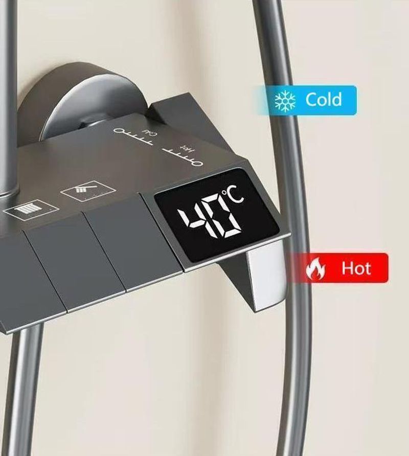 clayplus Thermostatic Shower Panel Shower Set with Head Shower/Hand Shower/Bidet Gun (Matte Finish) - Image 7