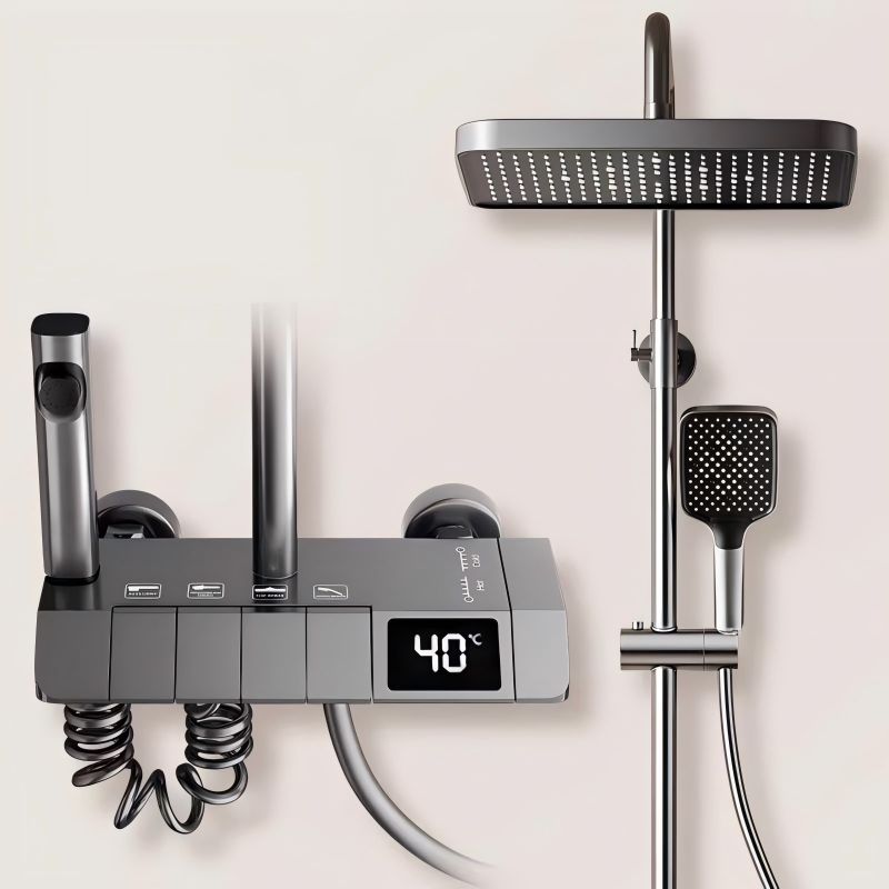 clayplus Thermostatic Shower Panel Shower Set with Head Shower/Hand Shower/Bidet Gun (Matte Finish) - Image 5