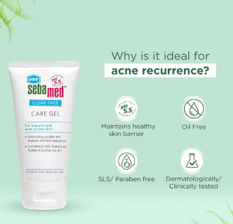 USV Clear Face Care Gel â Oil-Free Moisturizer with Hyaluronic Acid & Aloe Vera | For Oily, Acne-Prone & Sensitive Skin (50 g) - Image 5