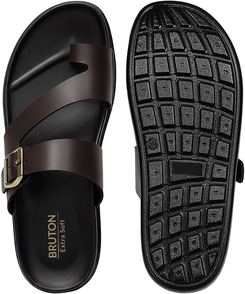 BRUTON Ortho | Extra Soft | Comfort Toe | Acupressure | Comfortable Men Slippers (Brown , 10) - Image 8