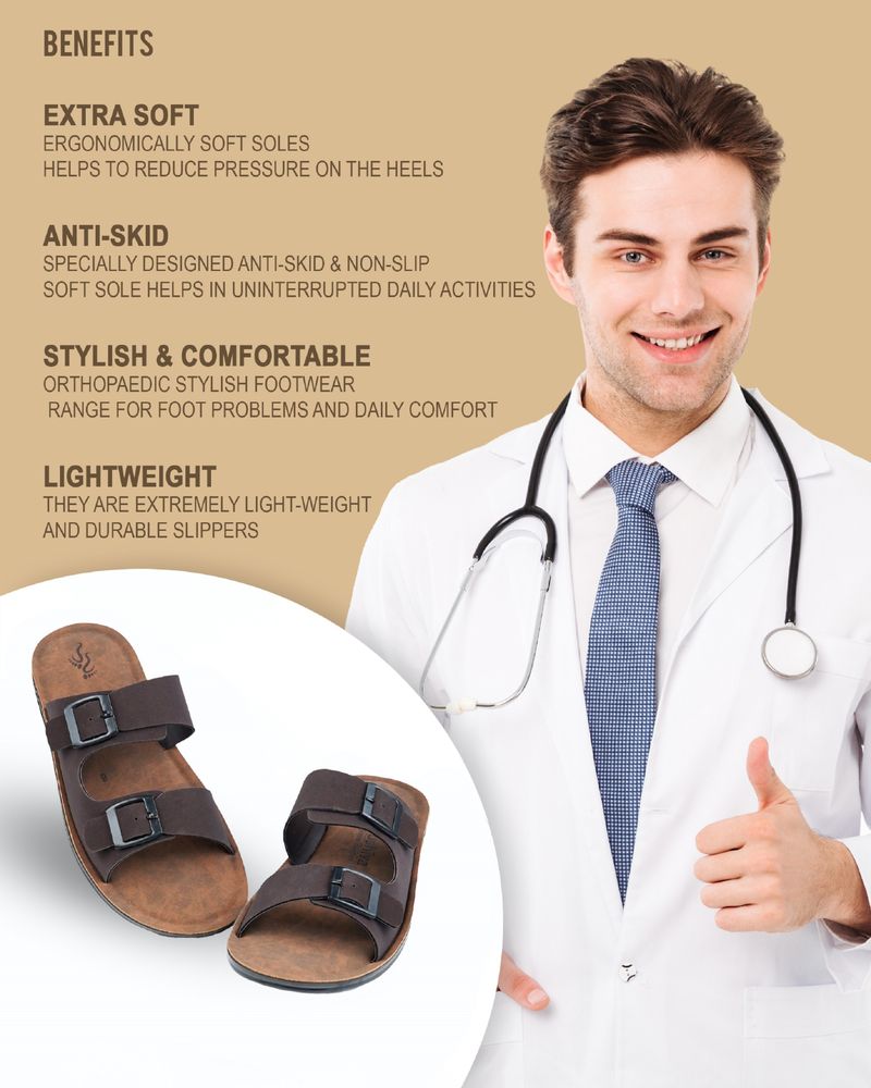 Cushiva Men Slippers (Brown , 7) - Image 7