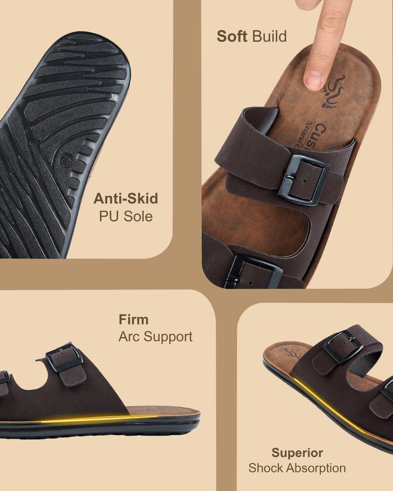 Cushiva Men Slippers (Brown , 7) - Image 6